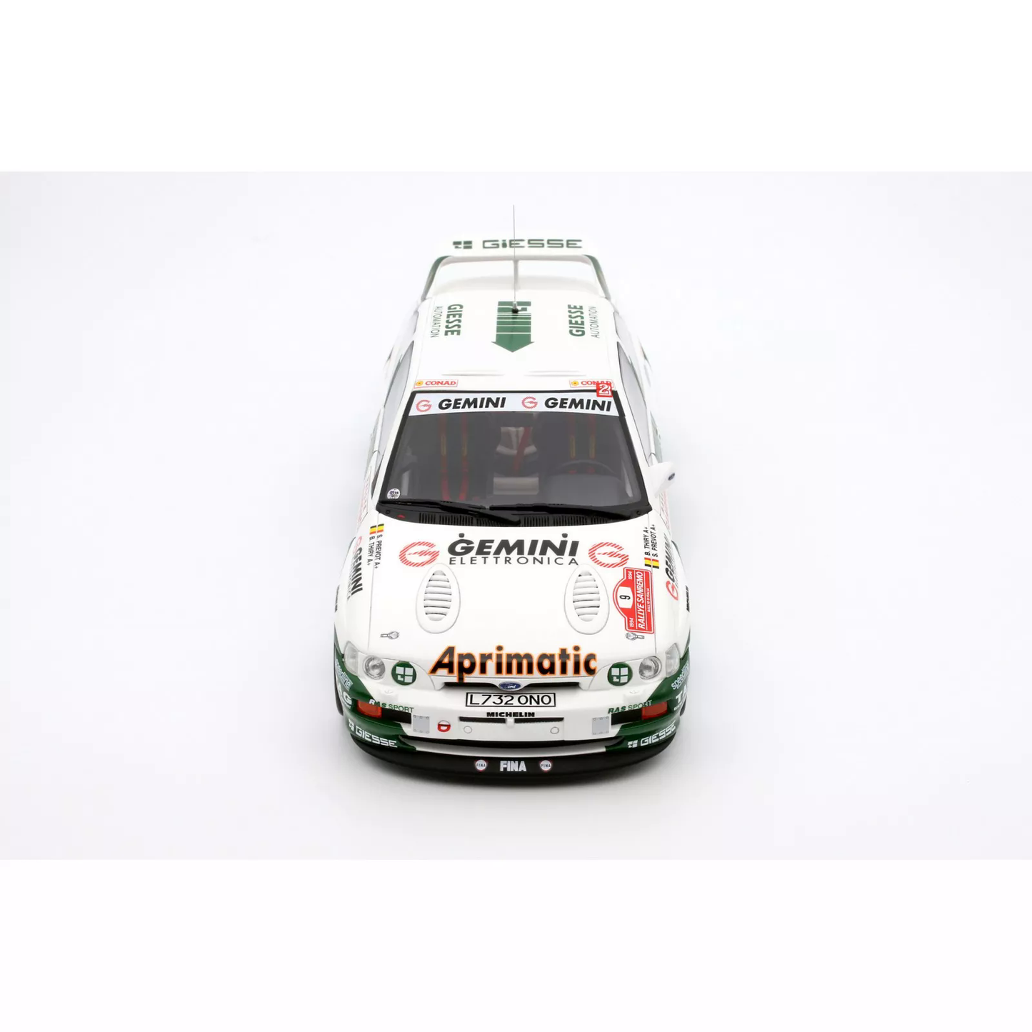 Ford Escort RS Cosworth GR.A WHITE/B. THIRY Rally Europe San Remo 1994 1:18