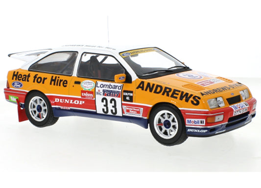 Ford Sierra RS Cosworth No.33 Rally Lombard 1989 R.Brookes/N.Wilson 1:18