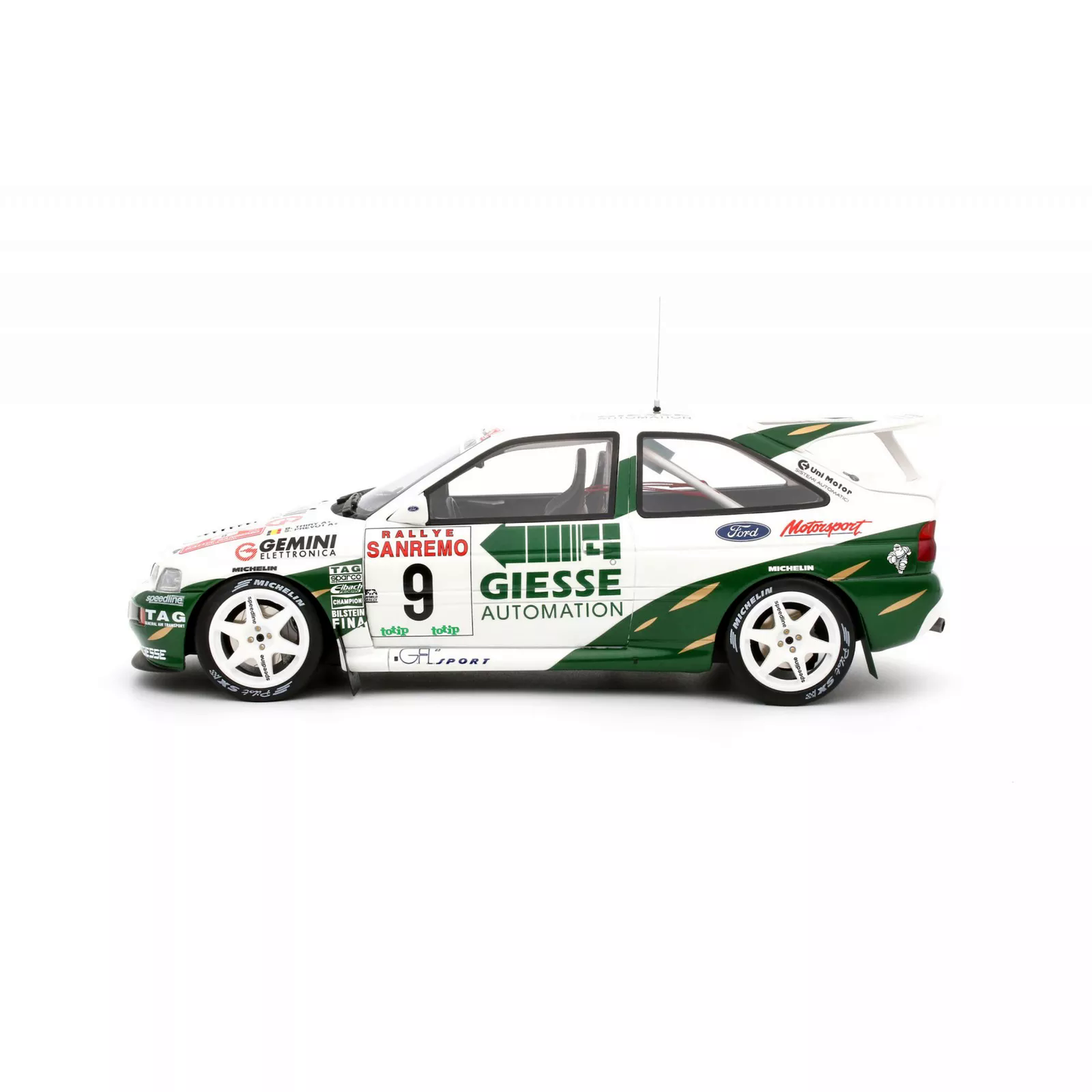 Ford Escort RS Cosworth GR.A WHITE/B. THIRY Rally Europe San Remo 1994 1:18